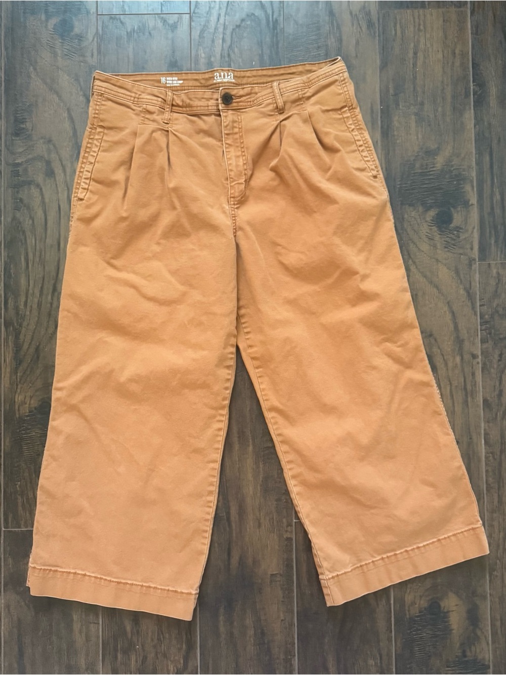 a.n.a High Rise Wide Leg Crop Pants Size 16 Copper Canyon Color